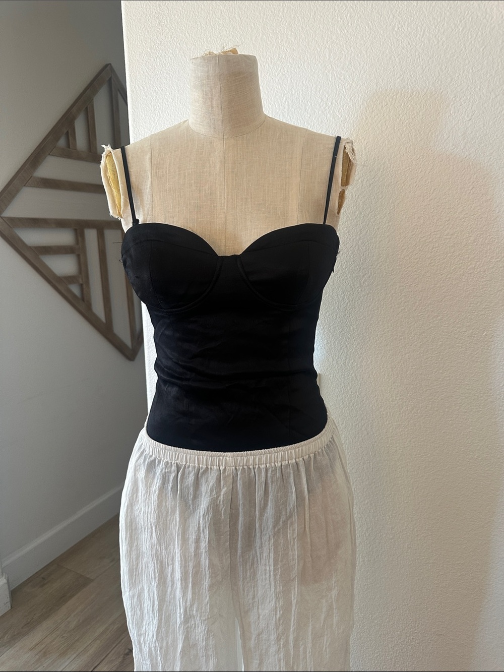 NWT Zara Black Bustier Camisole Top with Thin Straps